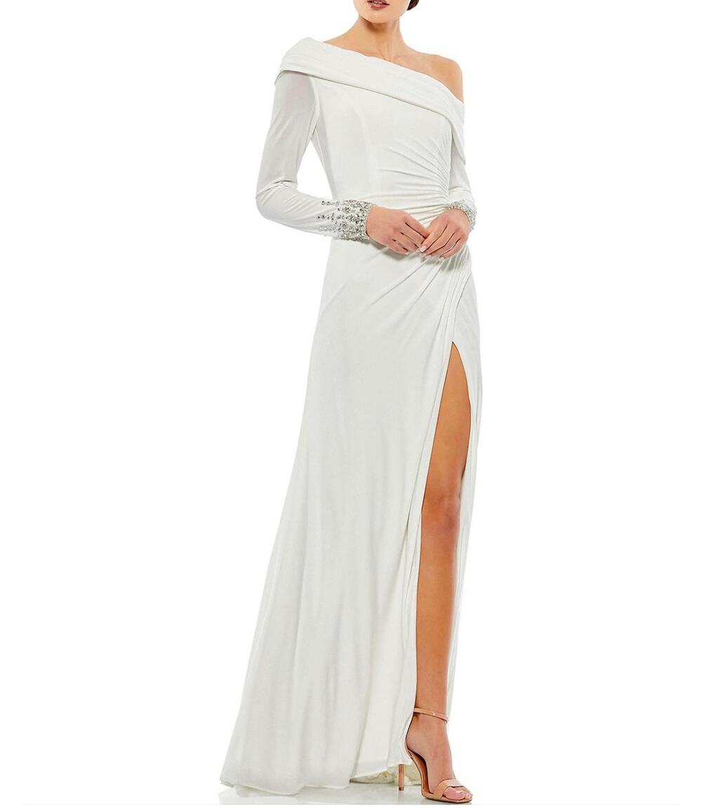 Ieena MAC DUGGAL 55696 gown long dress sz 0 white